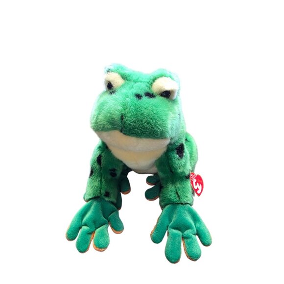 Ty Classic Large Lilypad Green Frog Plush Stuffed Animal - Picture 2 of 10